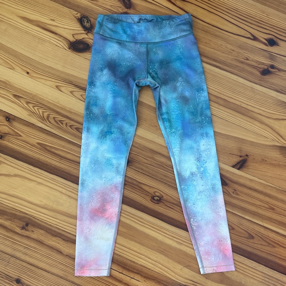 EUC Athleta Girl Printed Chit Chat Tight Colorful Kids Leggings size XL/14